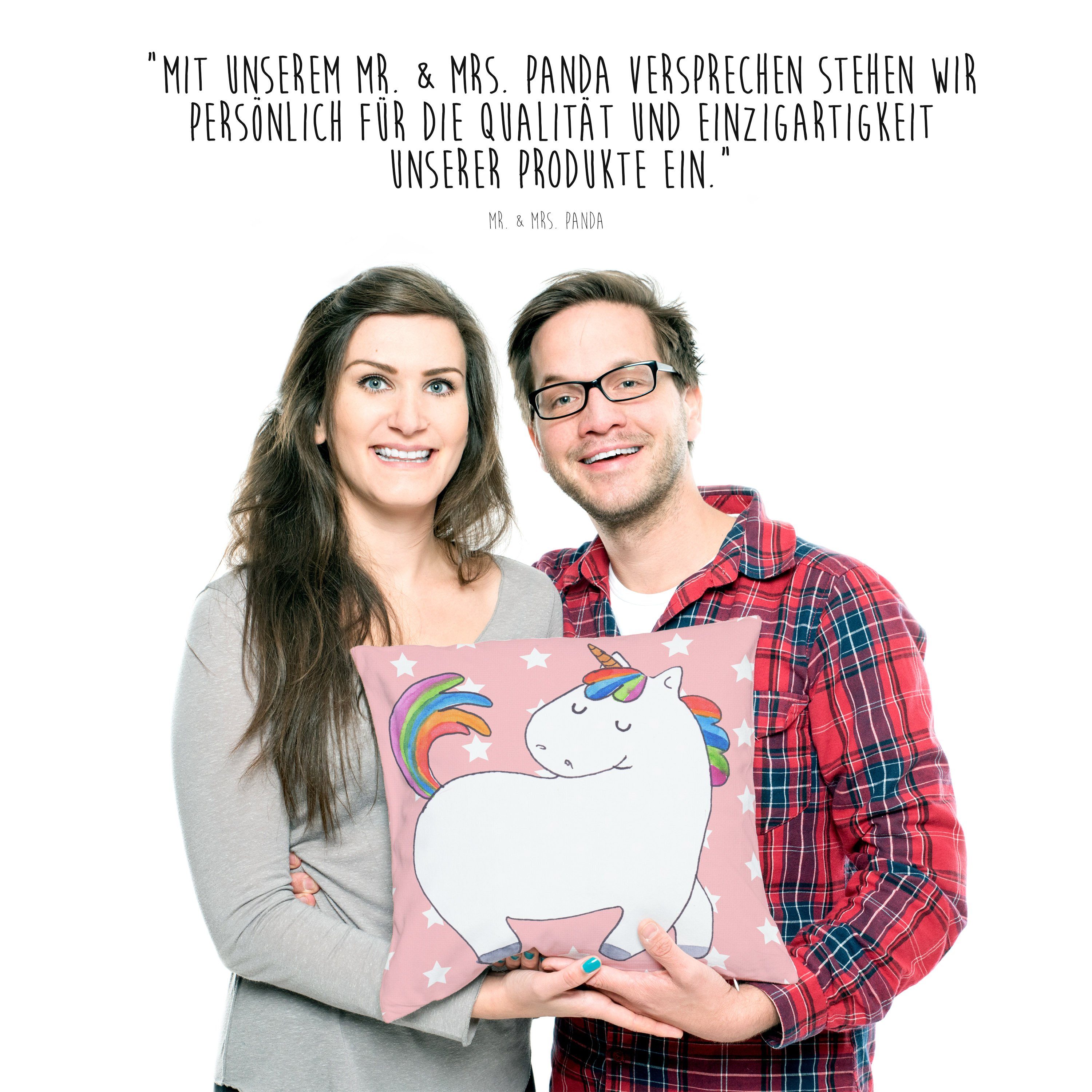 Mr. & Mrs. stolzierend - Geschenk, Panda Pastell Rot Motivkissen Dekokissen Einhorn - Dekokissen