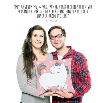 Mr. & Mrs. Panda Dekokissen Einhorn stolzierend - Rot Pastell - Geschenk, Dekokissen, Motivkissen