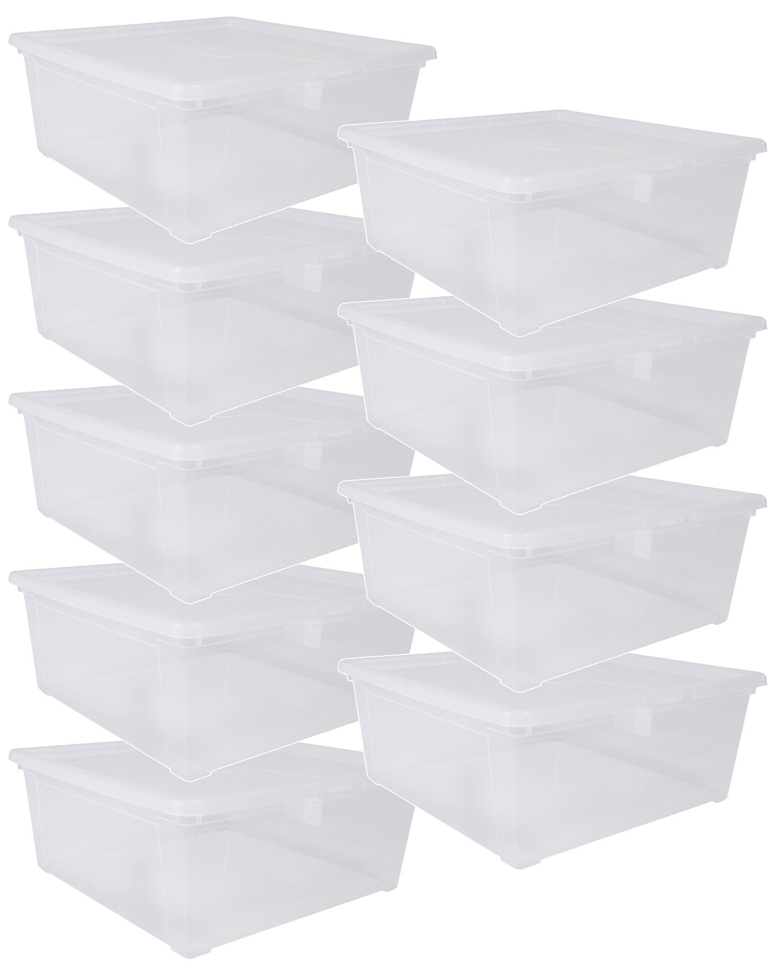 ONDIS24 Aufbewahrungsbox Aufbewahrungsbox Lagerbox Allzweckbox Easy L (9 St), durchsichtig, nestbar