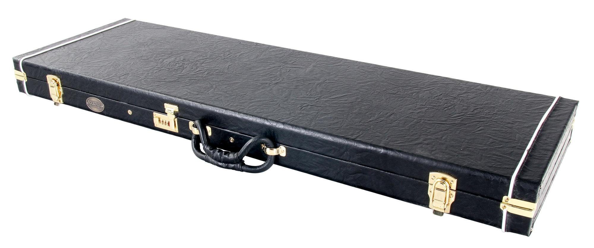 Rocktile E-Gitarren-Koffer E-Bass Koffer für Bässe im J-Style, 0 Rollen, Dickes Innenfutter, integriertes Innenfach