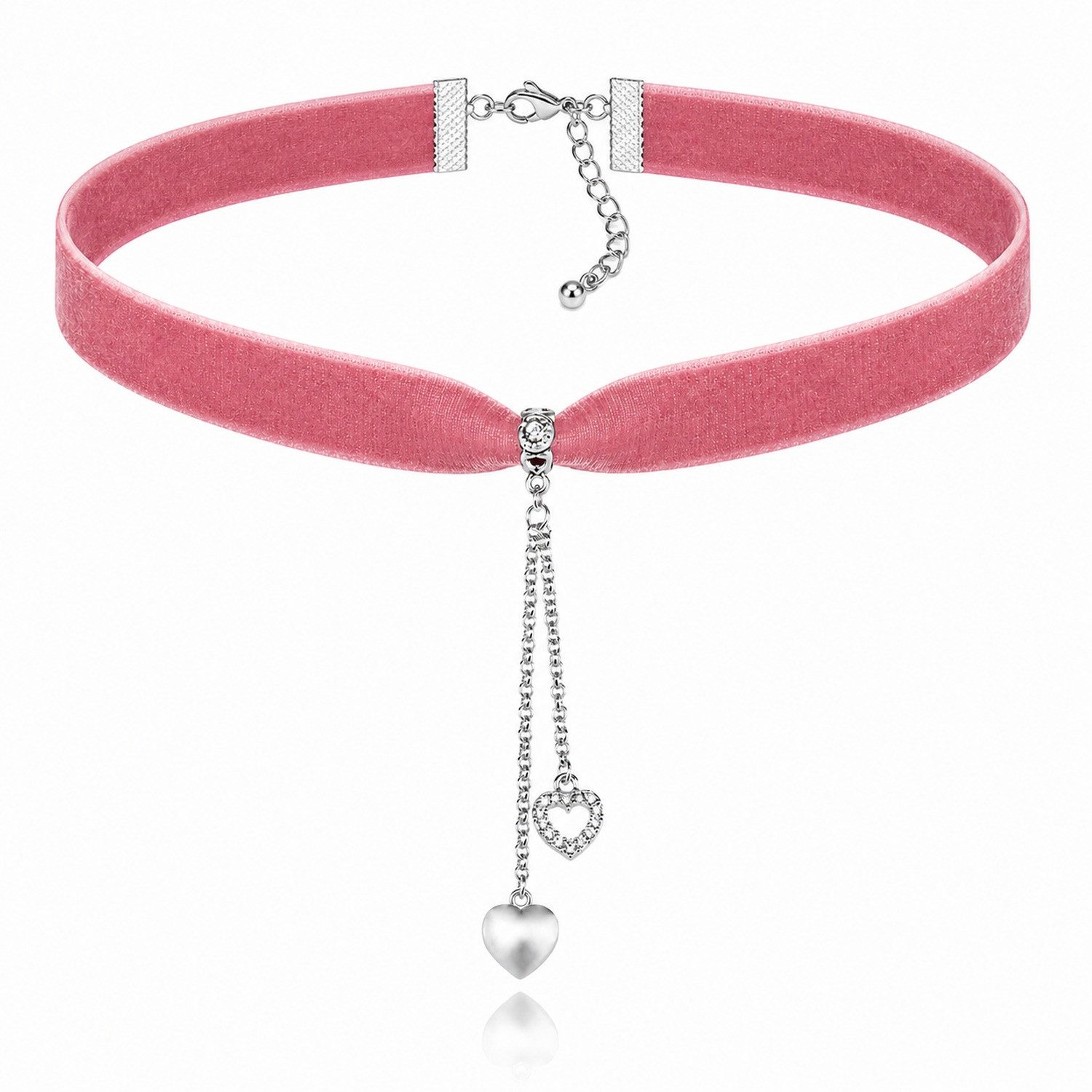 LUISIA® Collier Samt Kropfband mit Herz und Swarovski® Kristall (inkl. Schmuckbox)
