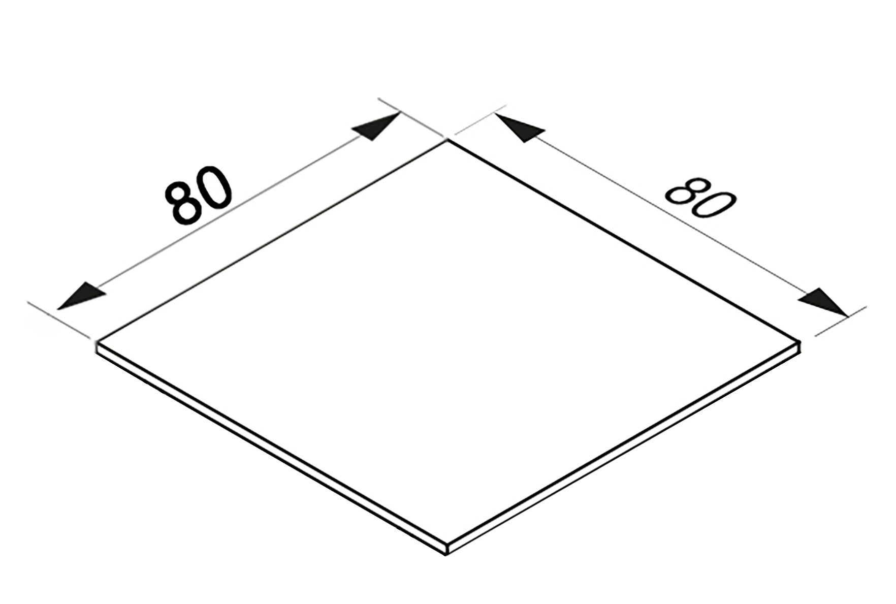VCM Schreibtisch Eckplatte Lona H. 2 x B. 80 x T. 80 cm, Computertisch