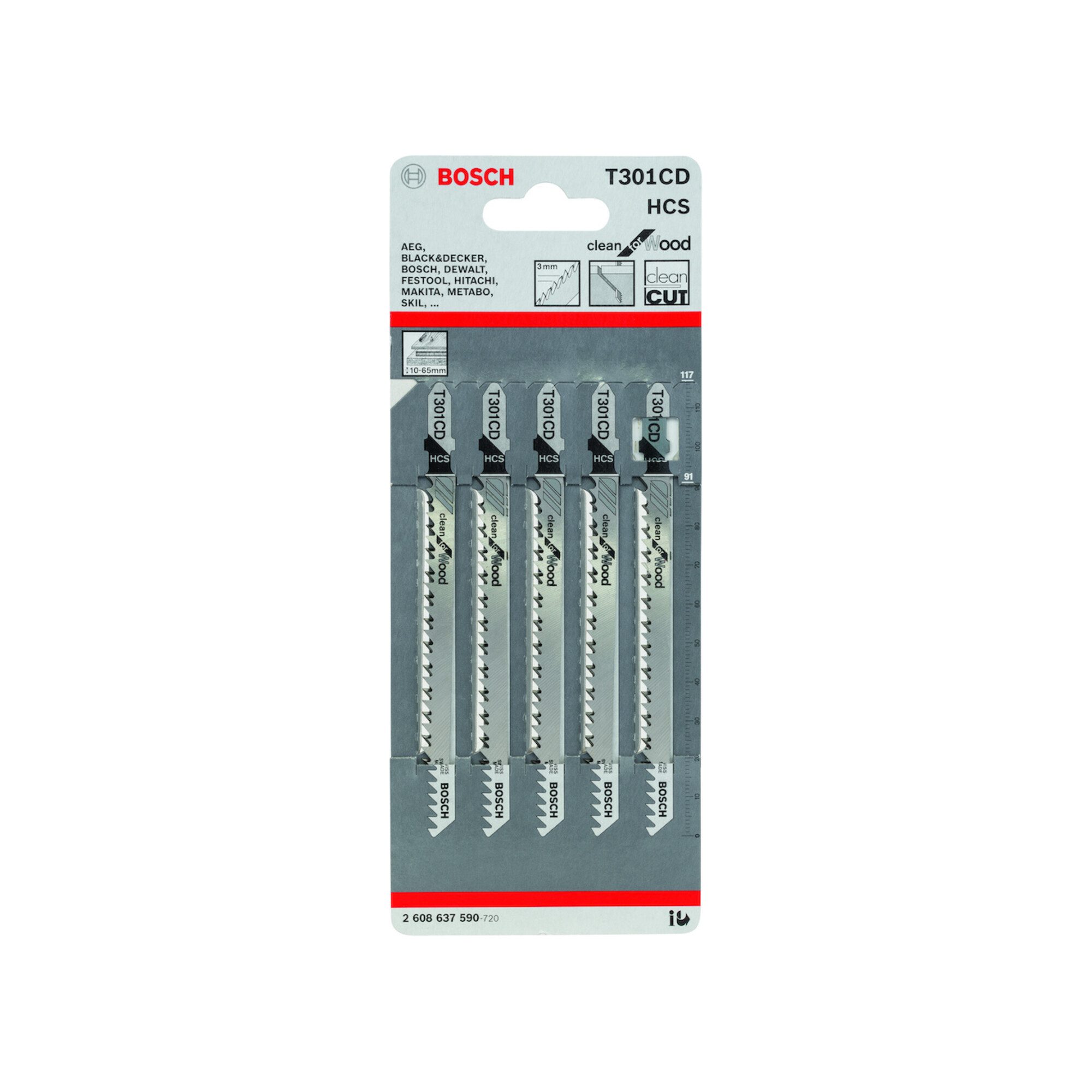 Bosch Professional Stichsägeblatt Bosch Stichsägeblatt T 301 CD, Clean for Wood