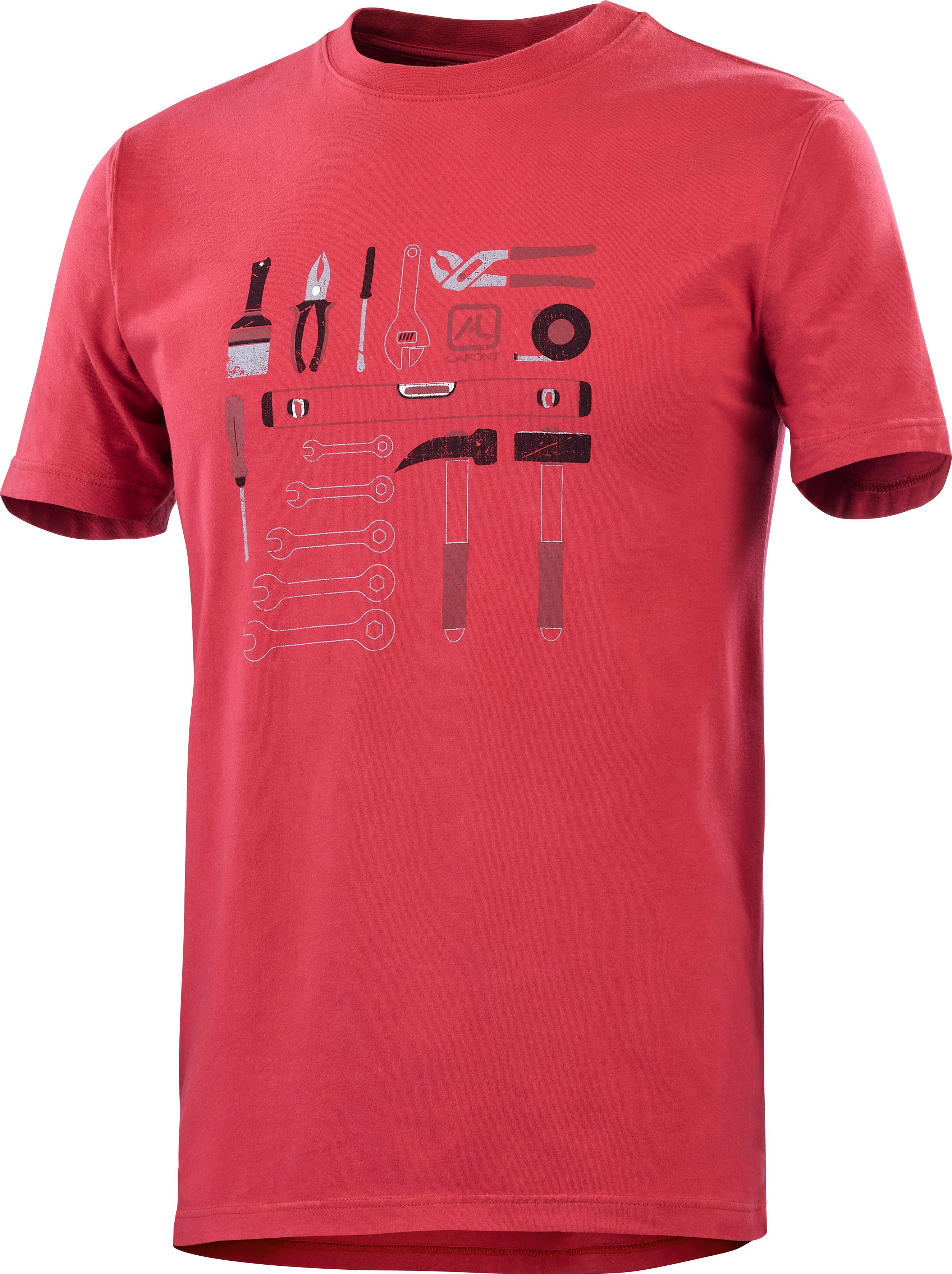 Lafont Kurzarmshirt Unisex "Pilto" Gr. S - 3XL, Handwerker-Print ROT | T-Shirts