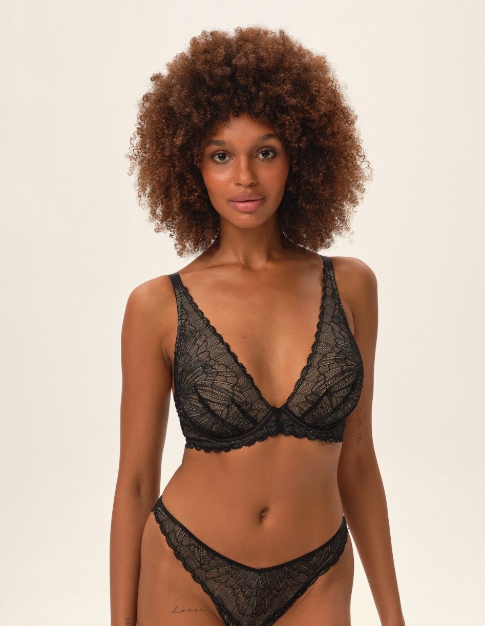 ESOTIQ Soft-BH Soft-BH Oprah, transparentes Mesh, Stickerei