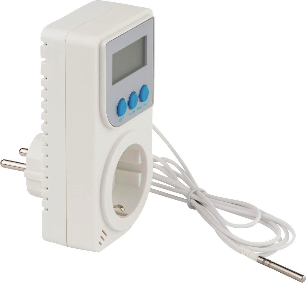 Steckerthermostat Raumthermostat Infrarotheizung, für mit Klimagerät, Xavax Steckdosen-Thermostat, Fühler