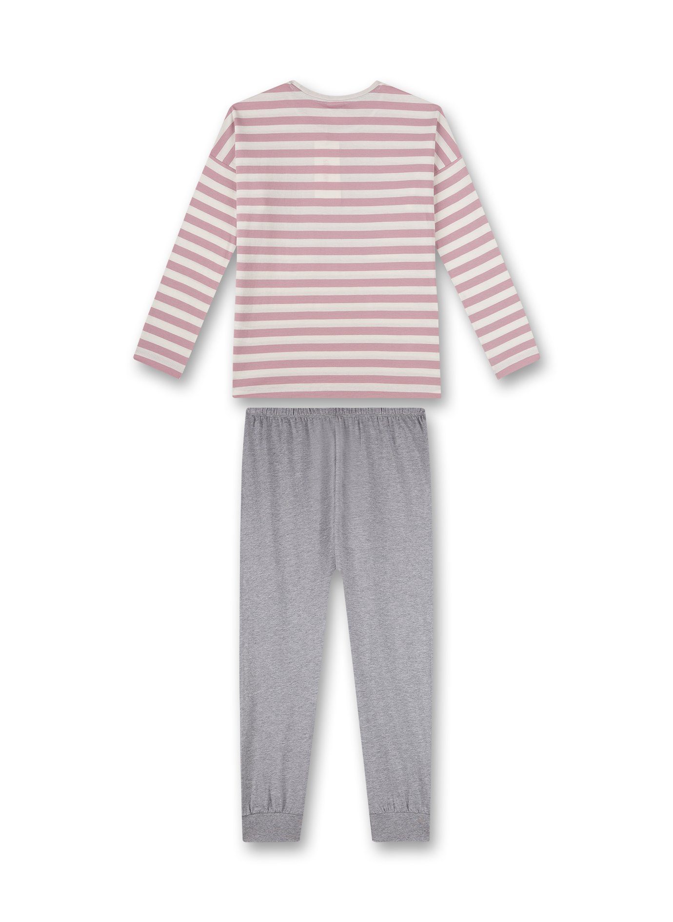 tlg) s.Oliver Mädchen grau Pyjama s.Oliver Schlafanzug rosa Pyjama lang Junior (2 Stripes Blumen
