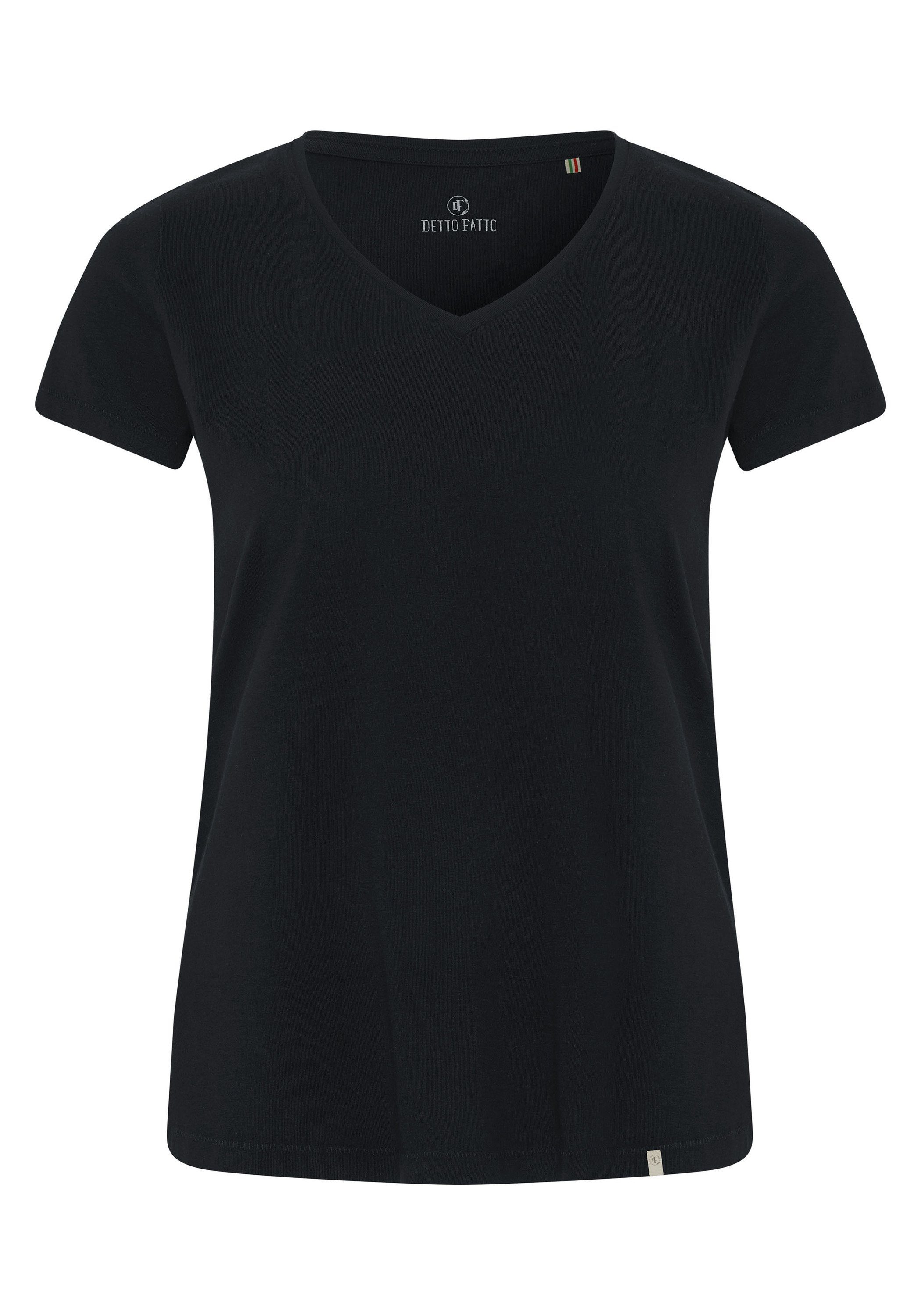 Detto Fatto T-Shirt im femininen V-Neck-Design 90 Black