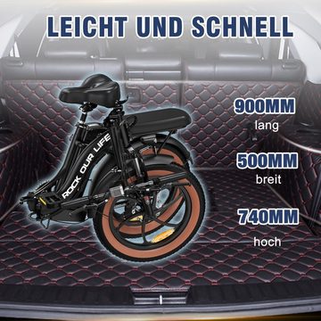RCB TECH E-Bike für Pendler, 7 Gängen Elektrofahrrad, 250W, 36V 12AH Lithiumbatterie