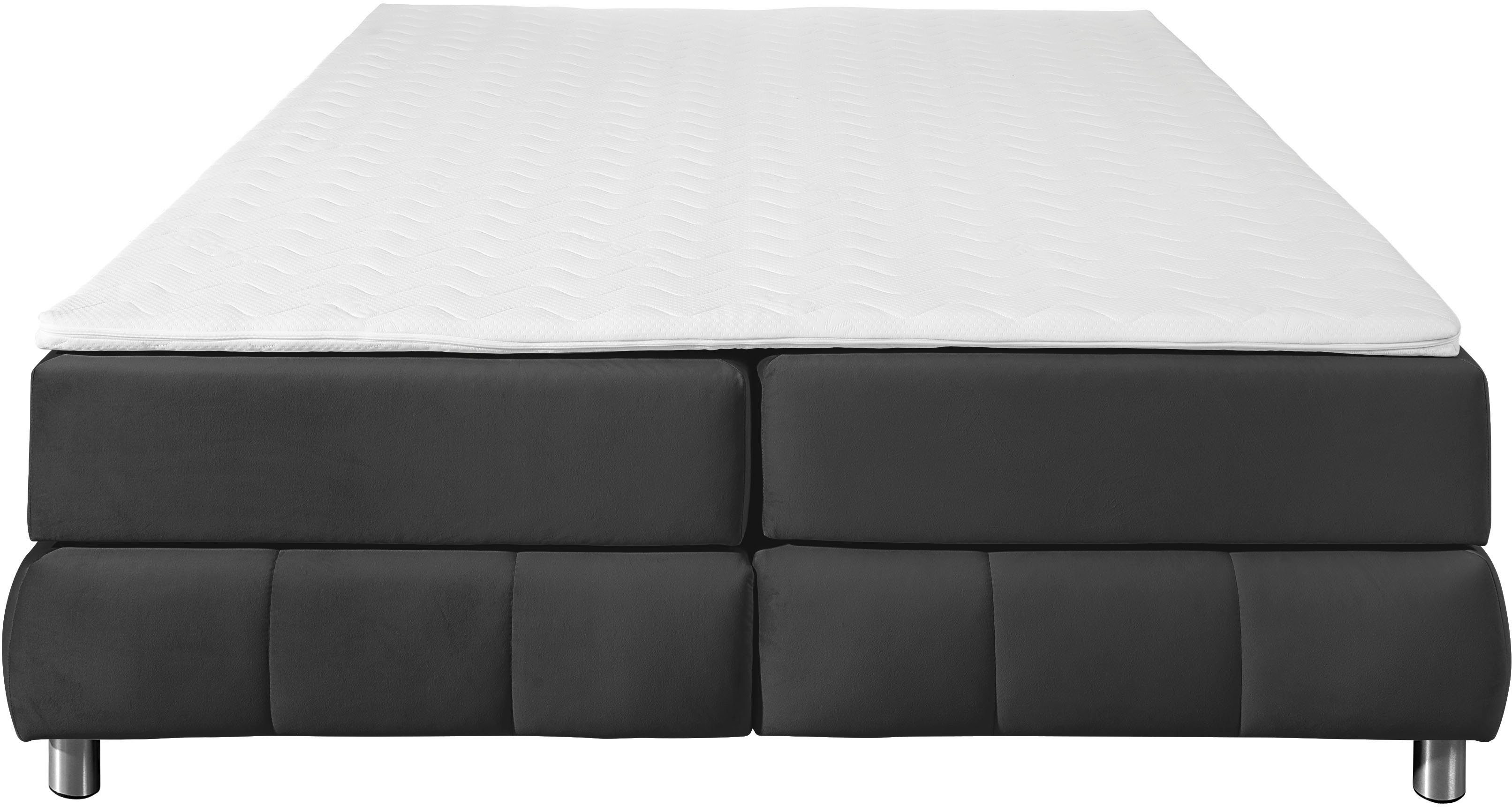 Home affaire Boxspringbett Salo, Ohne Kopfteil, inkl. Topper, auch in Überlänge 220 cm