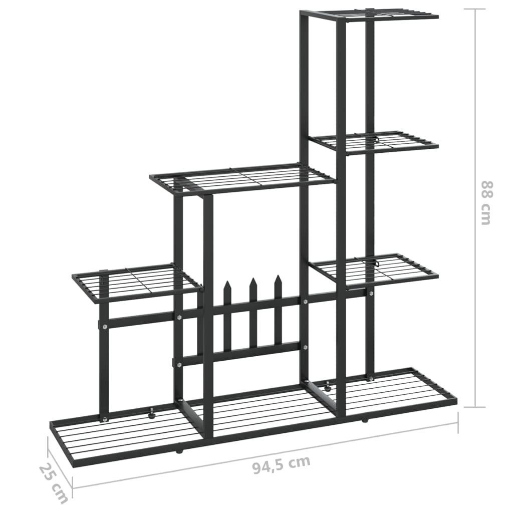 vidaXL Pflanzentreppe Blumenständer cm Schwarz Metall 94,5x25x88