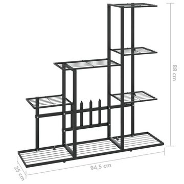 vidaXL Pflanzentreppe Blumenständer 94,5x25x88 cm Schwarz Metall