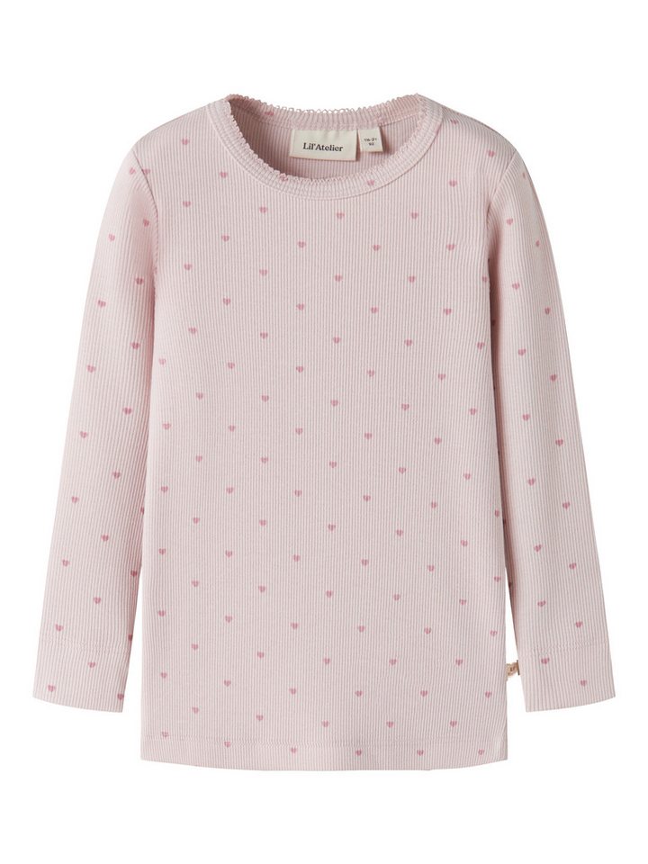 Lil' Atelier Langarmshirt NMFGAGO LS SLIM TOP LIL NOOS weiche Jersey Rippqualität