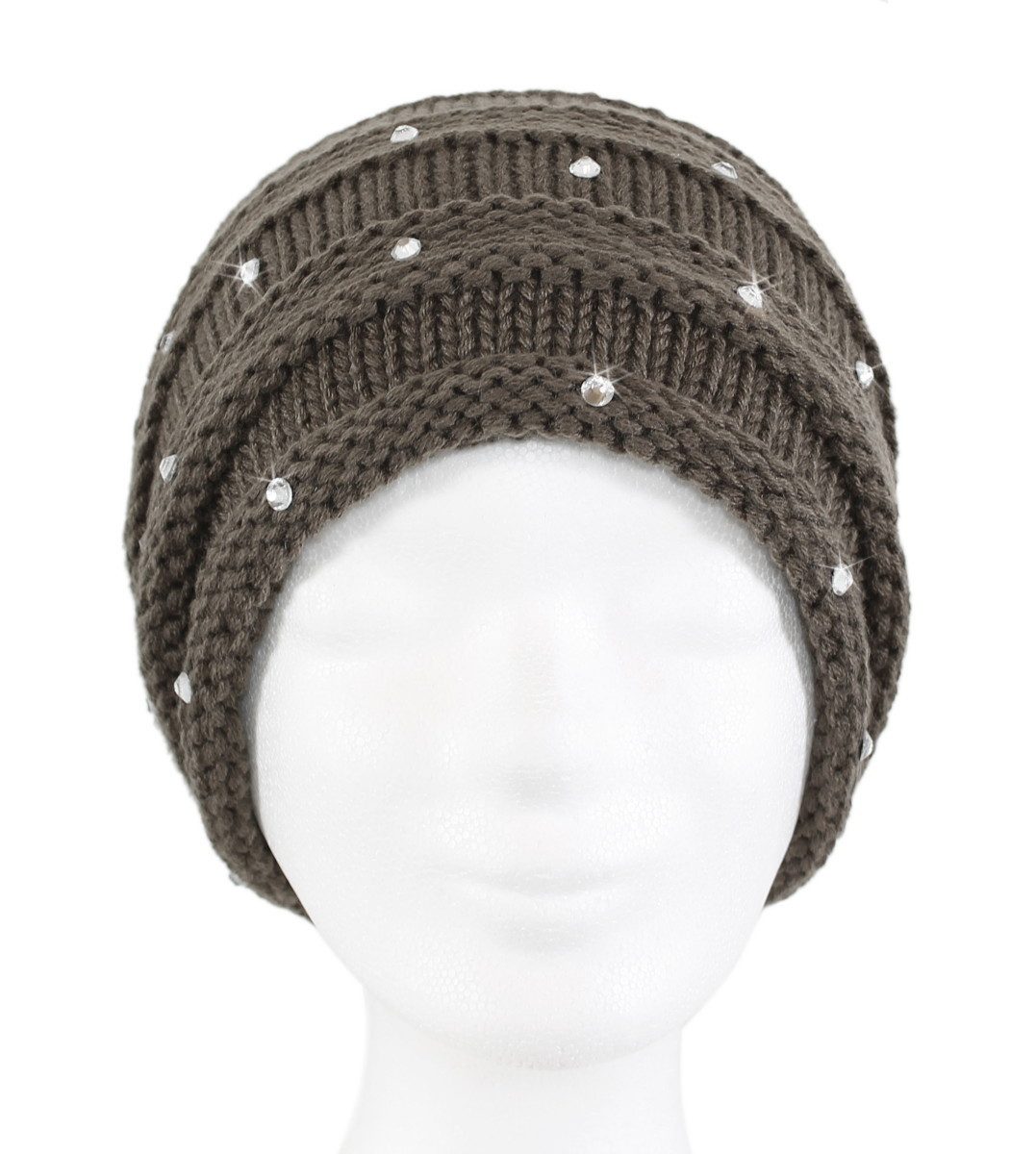 dy_mode Strickmütze Damen Strickbeanie mit Strass – glitzernde Wintermütze günstig online kaufen
