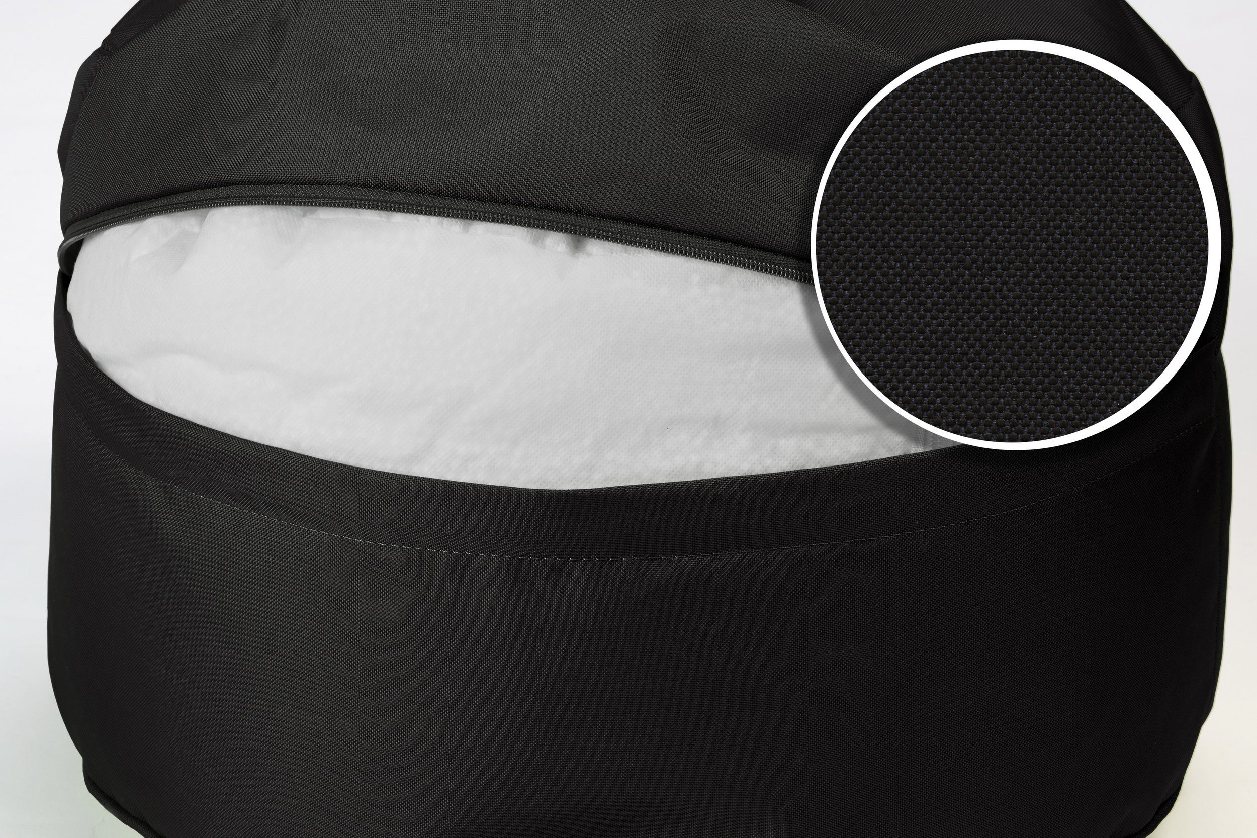 sunnypillow Sitzsack Runder Sitzpouf mit abnehmbarem Bezug, Sitzsack - Hocker rund 25 x 45 cm schwarz – Bild 3 von 5