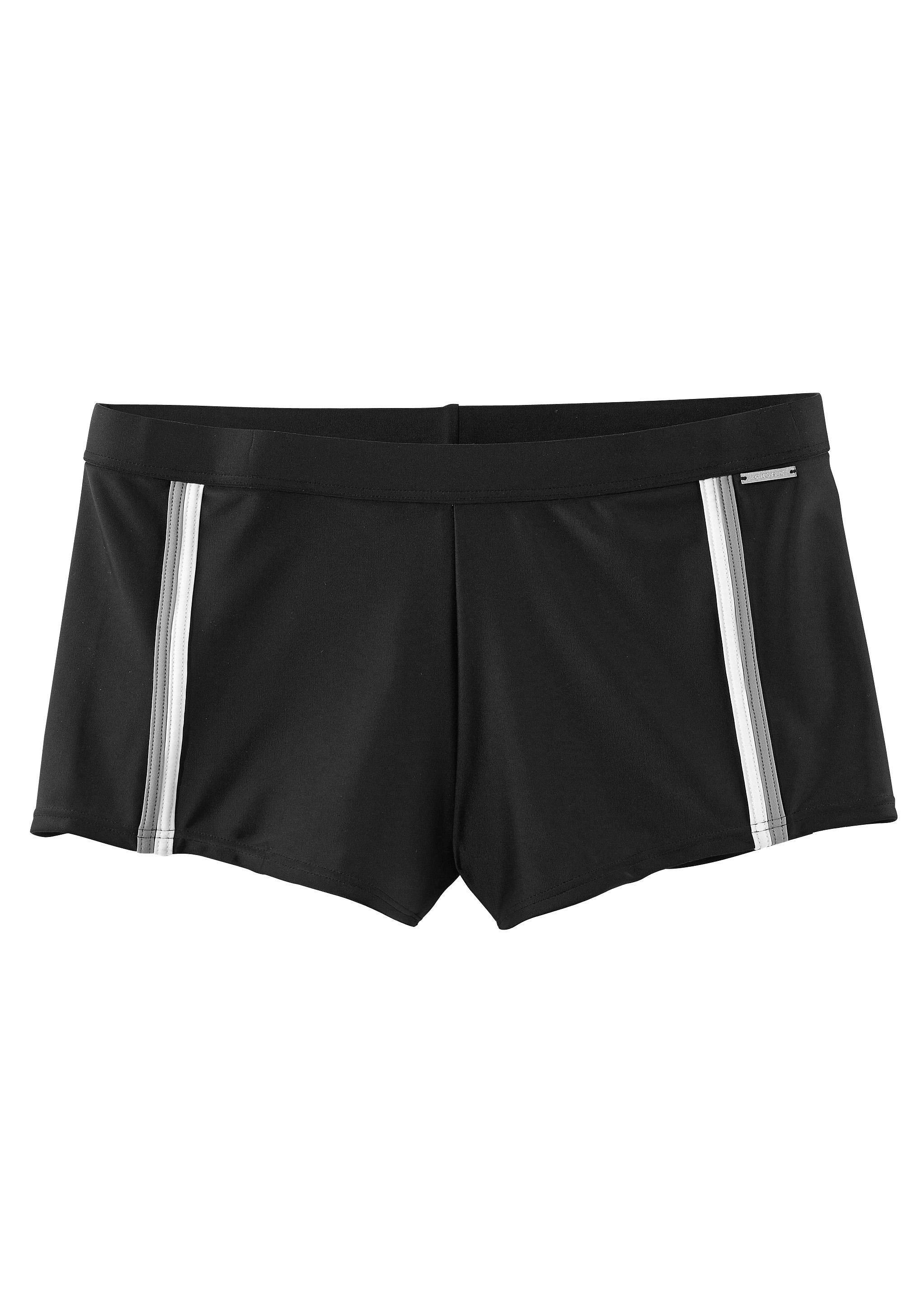 schwarz modischen Chiemsee Kontrastpaspelierungen Boxer-Badehose mit