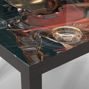 DEQORI Couchtisch 'Legendäre Iron Man Anzug', Glas Beistelltisch Glastisch modern