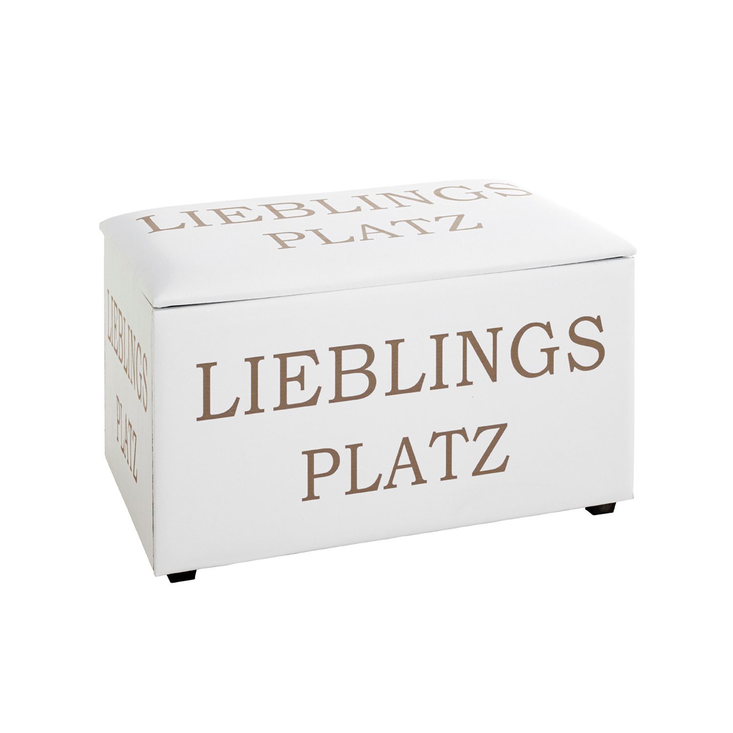 HAKU Sitztruhe LIEBLINGSPLATZ Sitztruhe - Motiv Kunstleder, MDF - H. 42cm x B. 65cm (1xSitztruhe, Deckelbank - Truhenbank), Banktruhe - Truhenbank - Sitzkiste - Kistenbank