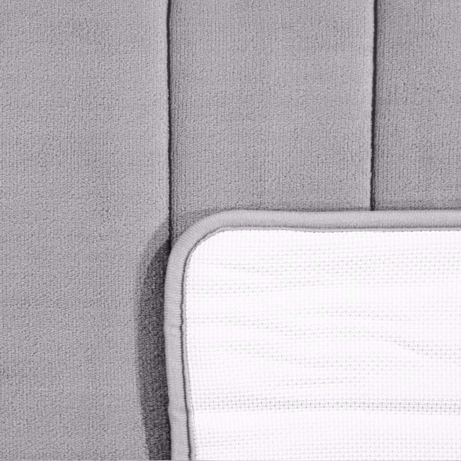 Paco Home Badematte Corby 252, Memory-Schaum Effekt, Höhe 13 mm, rutschhemmend beschichtet, fußbodenheizungsgeeignet, Polyester, rechteckig, Badteppich, Uni Farben, gestreift, Hoch-Tief Effekt