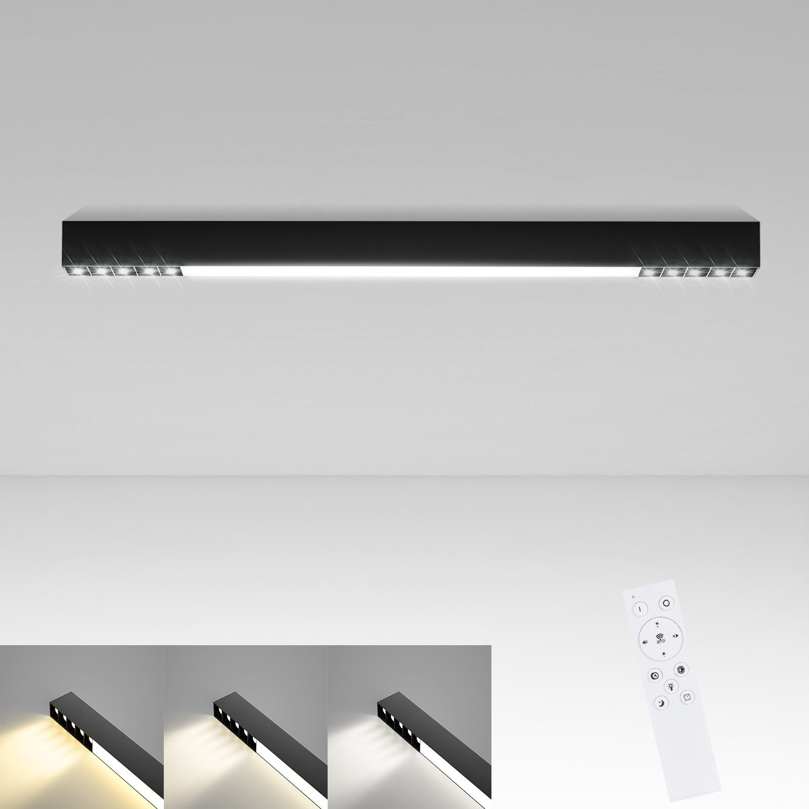 Nettlife Deckenleuchte Schwarz Modern LED Deckenlampe 107/80CM Lang Decke D günstig online kaufen