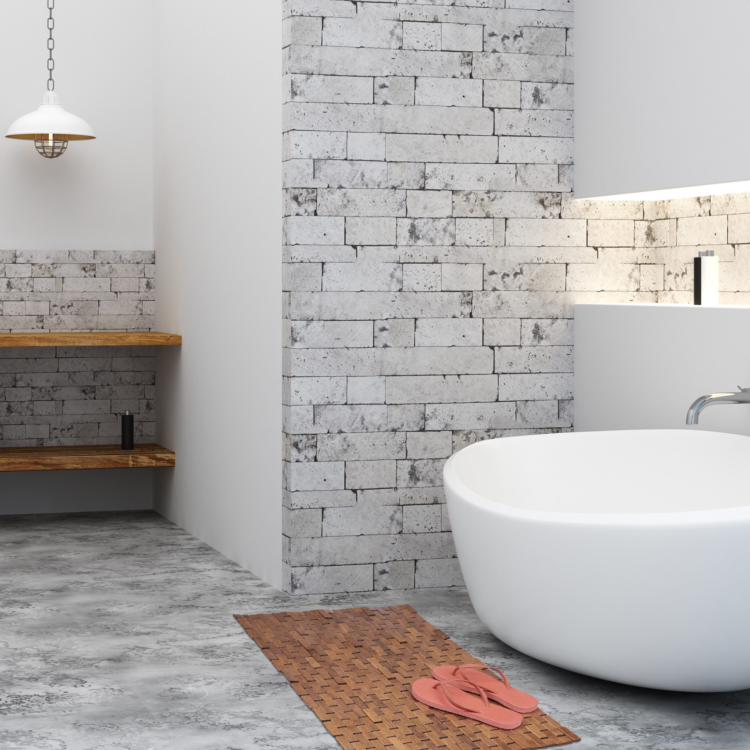 relaxdays Badematte Bambusmatte 50x80 cm, Höhe günstig online kaufen