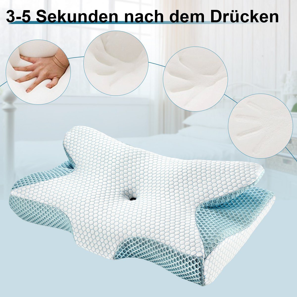 LETGOSPT Nackenstützkissen Memory Foam Kopfkissen Nackenkissen günstig online kaufen