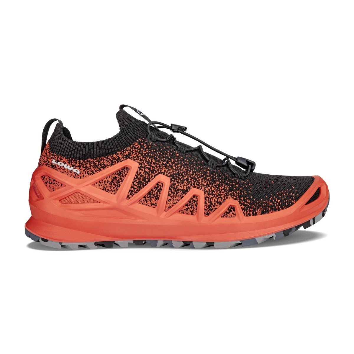Lowa Fusion Low (Strickmaterial, sockenähnlicher Einstieg) rot/schwarz Snea günstig online kaufen