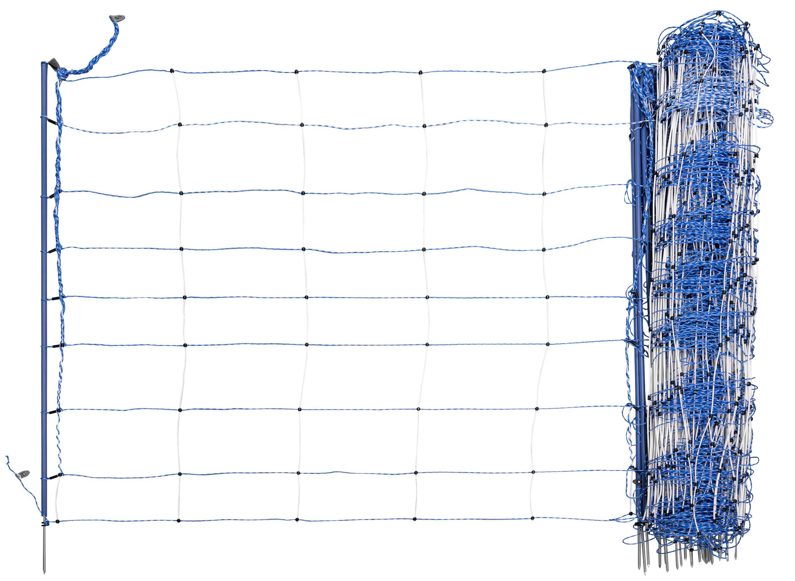 Kerbl Weidenzaun TitanNet Premium XBraid, gefl. 50m, blau/weiß,122cm