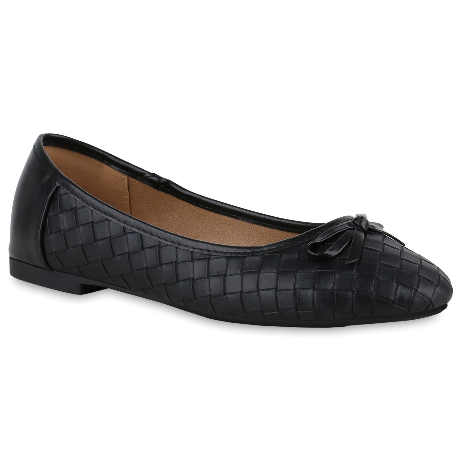 VAN HILL 839990 Ballerina Damen Klassische Ballerinas Schleifen Leder-Optik günstig online kaufen