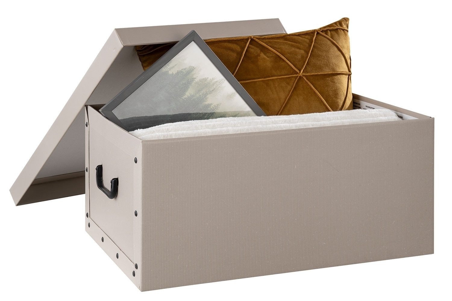 Home4You Aufbewahrungsbox Aufbewahrungsboxen 2er Set, Beige, günstig online kaufen