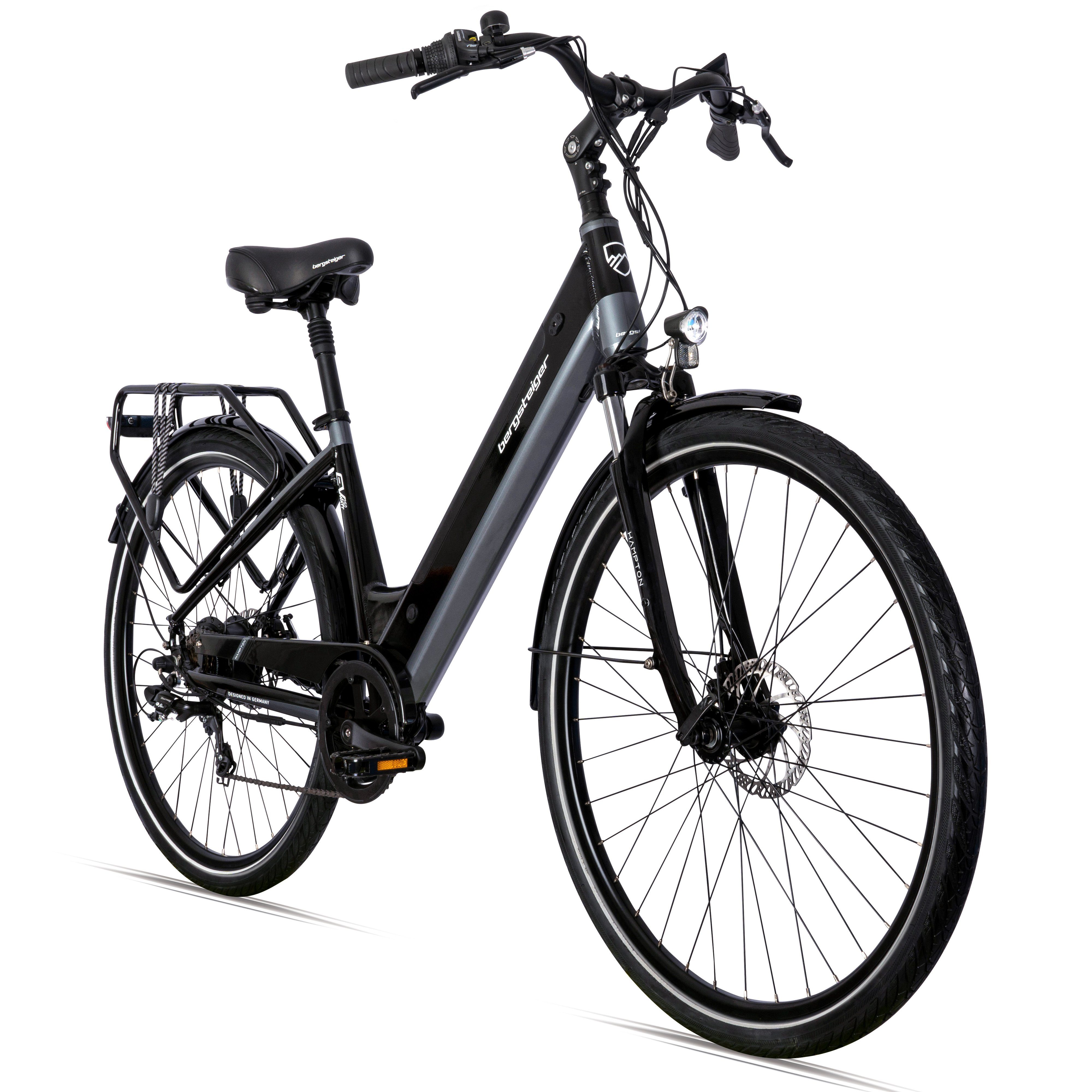 bergsteiger E-Bike Hampton 28 Zoll City E-Bike mit 250 Watt Motor, Heckmotor