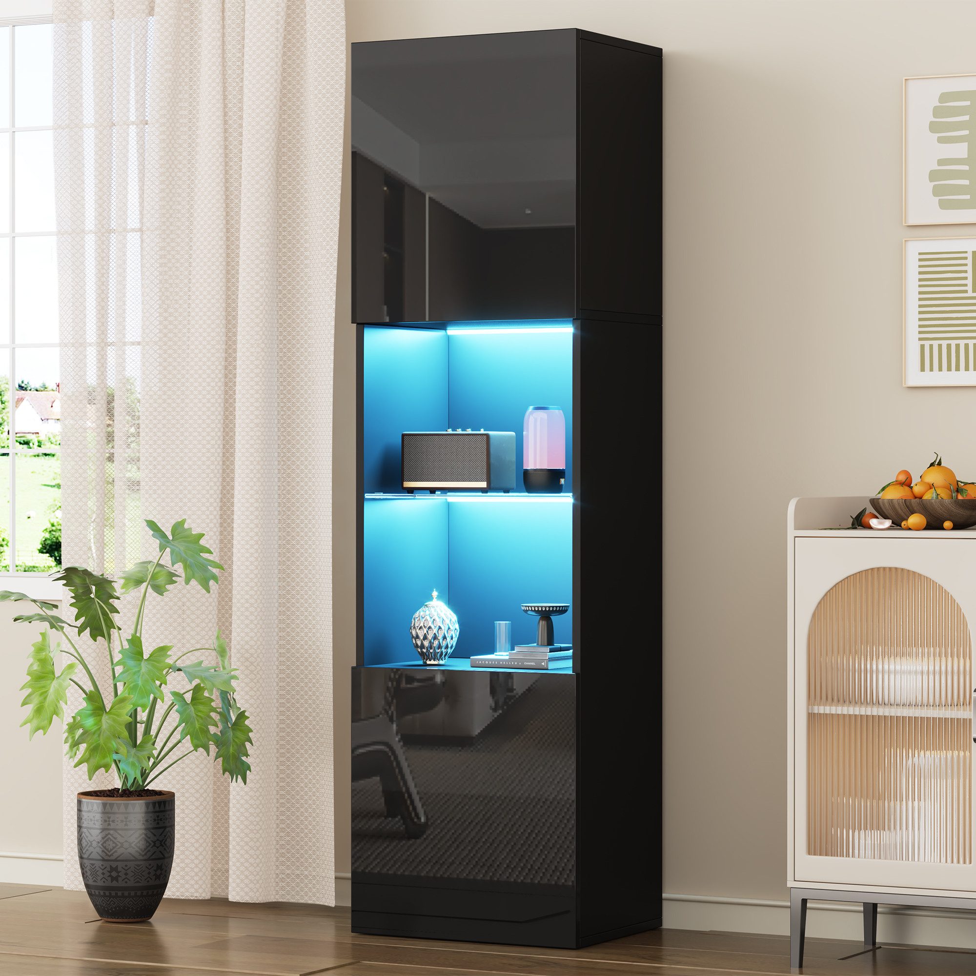 HAUSS SPOLE Vitrine Hochglanz Lagerschrank mit günstig online kaufen