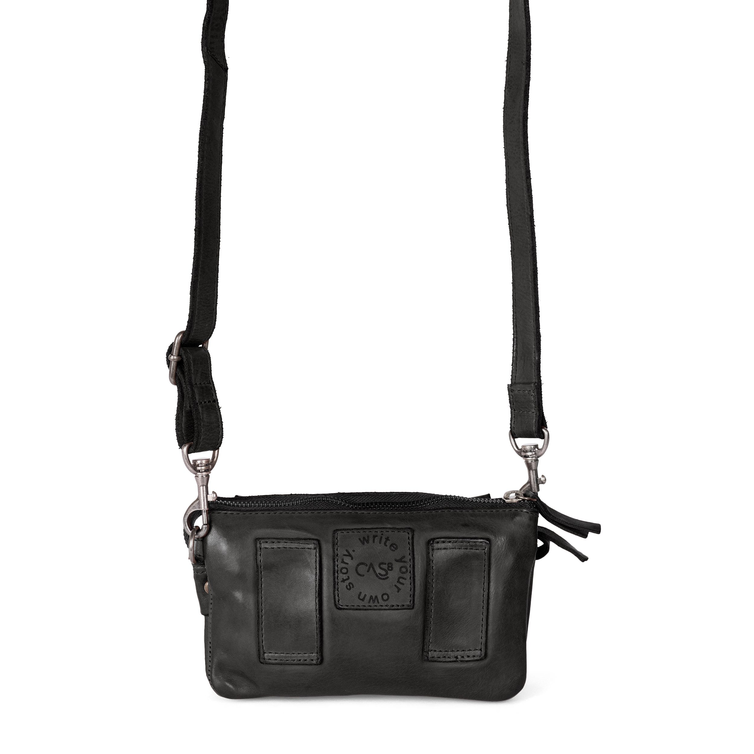 Cas8 Umhängetasche DANY – Praktische Lederhandtasche mit mehreren Fächern