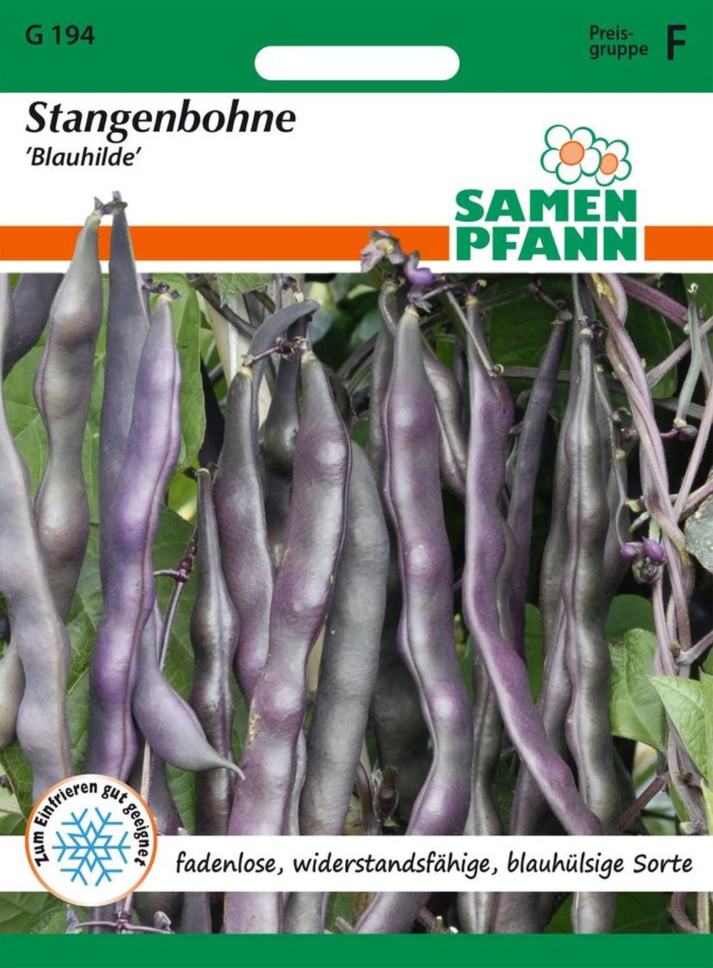 SAMEN PFANN Gemüsesamen Stangenbohne, Blauhilde - Bohnen-Samen Saatgut Samen, Phaseolus vulgaris