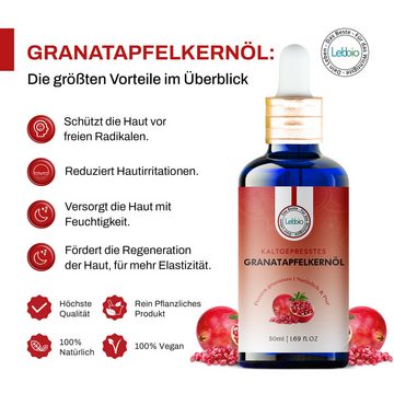 Lebbio Körperöl Granatapfelkernöl - Unterstützt effektiv die Hautregeneration, 50 ml Inhalt