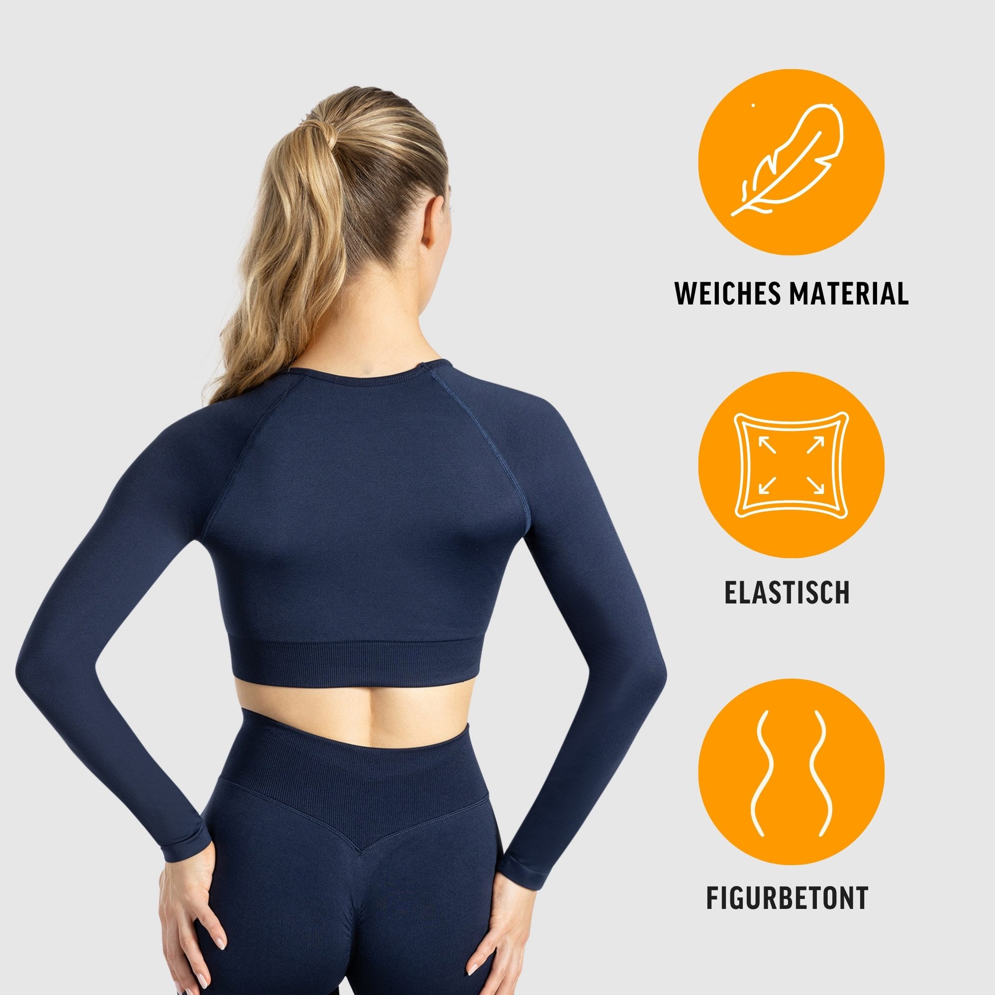 Smilodox Longsleeve Maysa, Crop Shirt Langarmshirt Shaped Fit Gym, Yoga & A günstig online kaufen