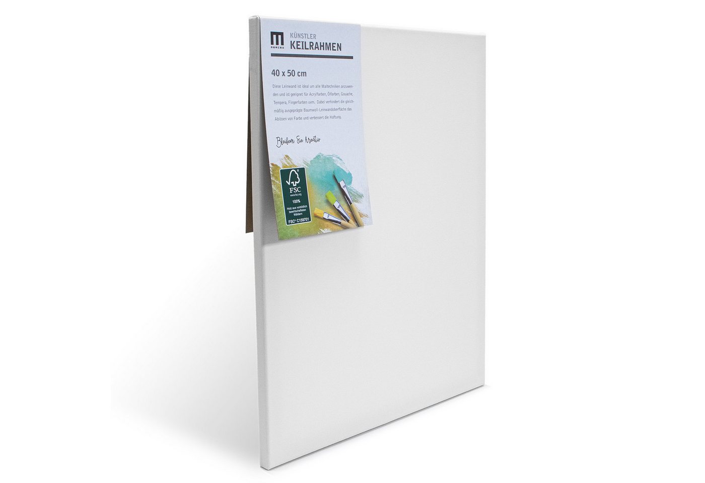 Thumbnail - M MERCEO Leinwand 40x50cm, Doppelpack, umlaufend aufgespannt, weiß, 2er-Set Leinwand 40x50cm (zum Bemalen, Baumwolle, Ke...
