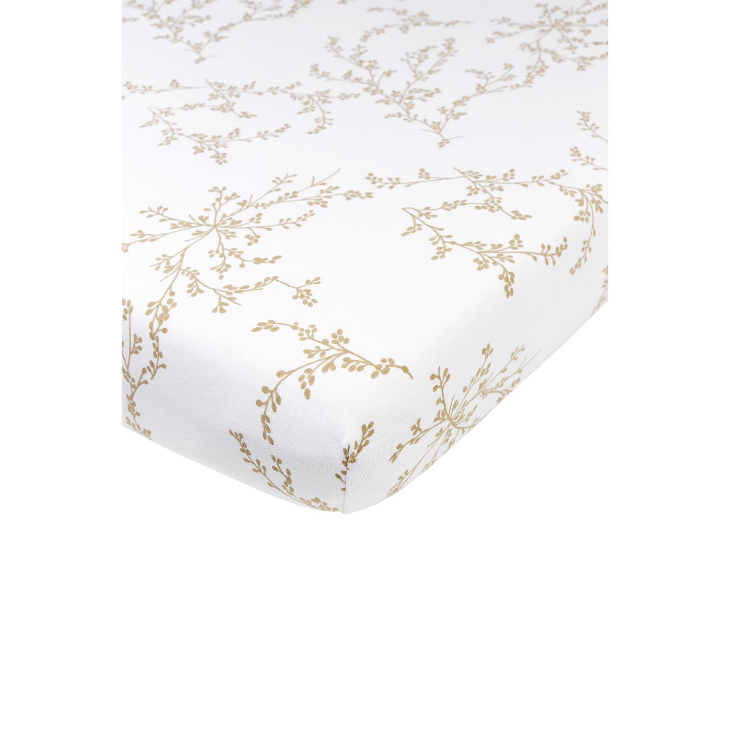 Meyco Baby Spannbettlaken Branches Sand, Jersey, Gummizug: Rundum, (1 Stück), 40x80/90cm