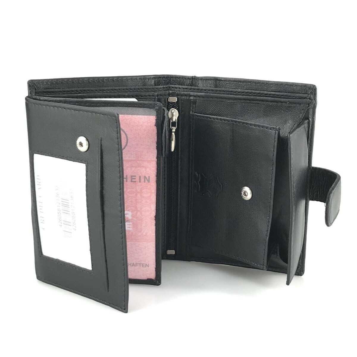 L&B Geldbörse + RFID-Schutz & 7 Kartenfächer, Leder Portemonnaie >2652< Gel günstig online kaufen