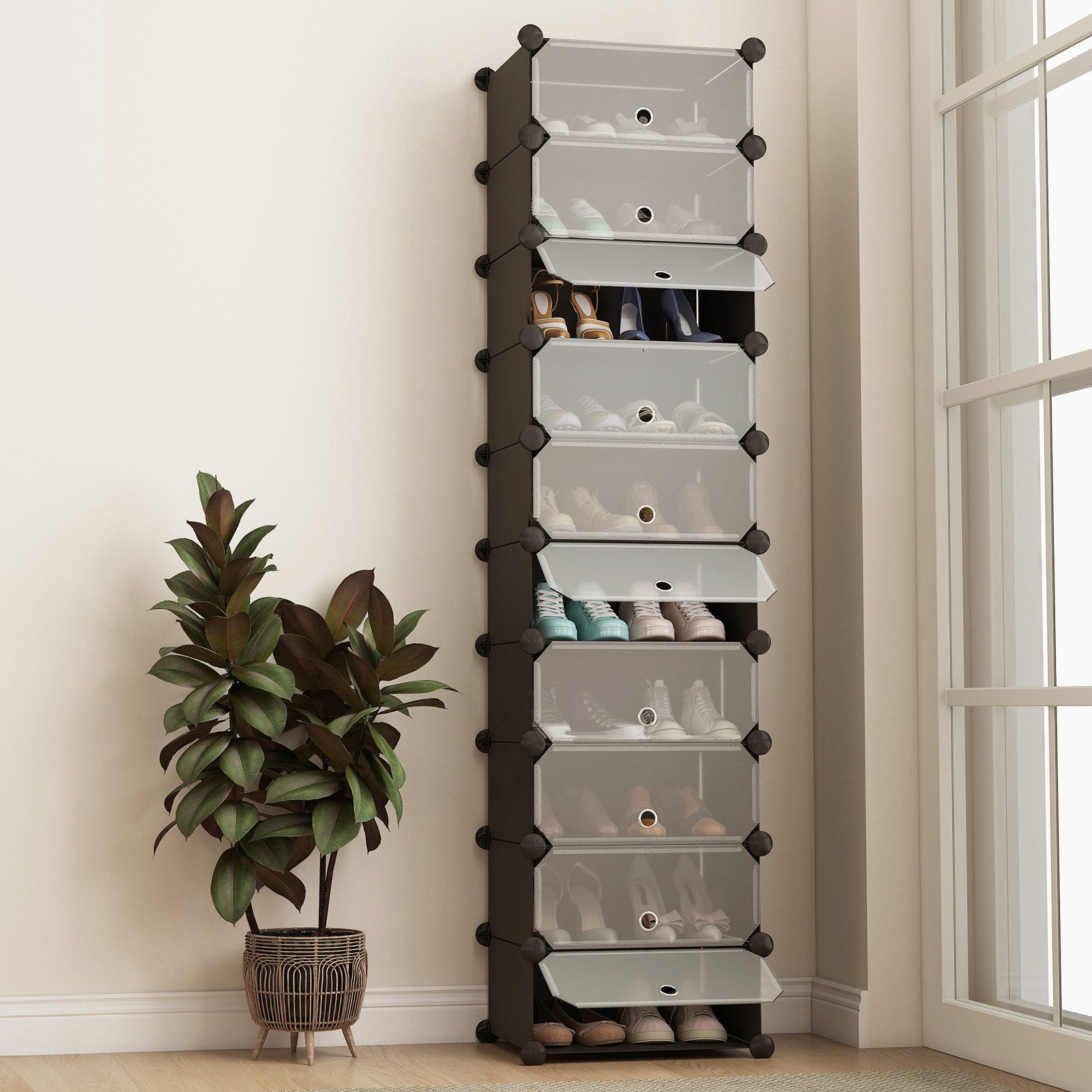 Sekey Schuhregal Platzsparendes Schuhregal mit Stecksystem – 10 Ebenen, Hoc günstig online kaufen