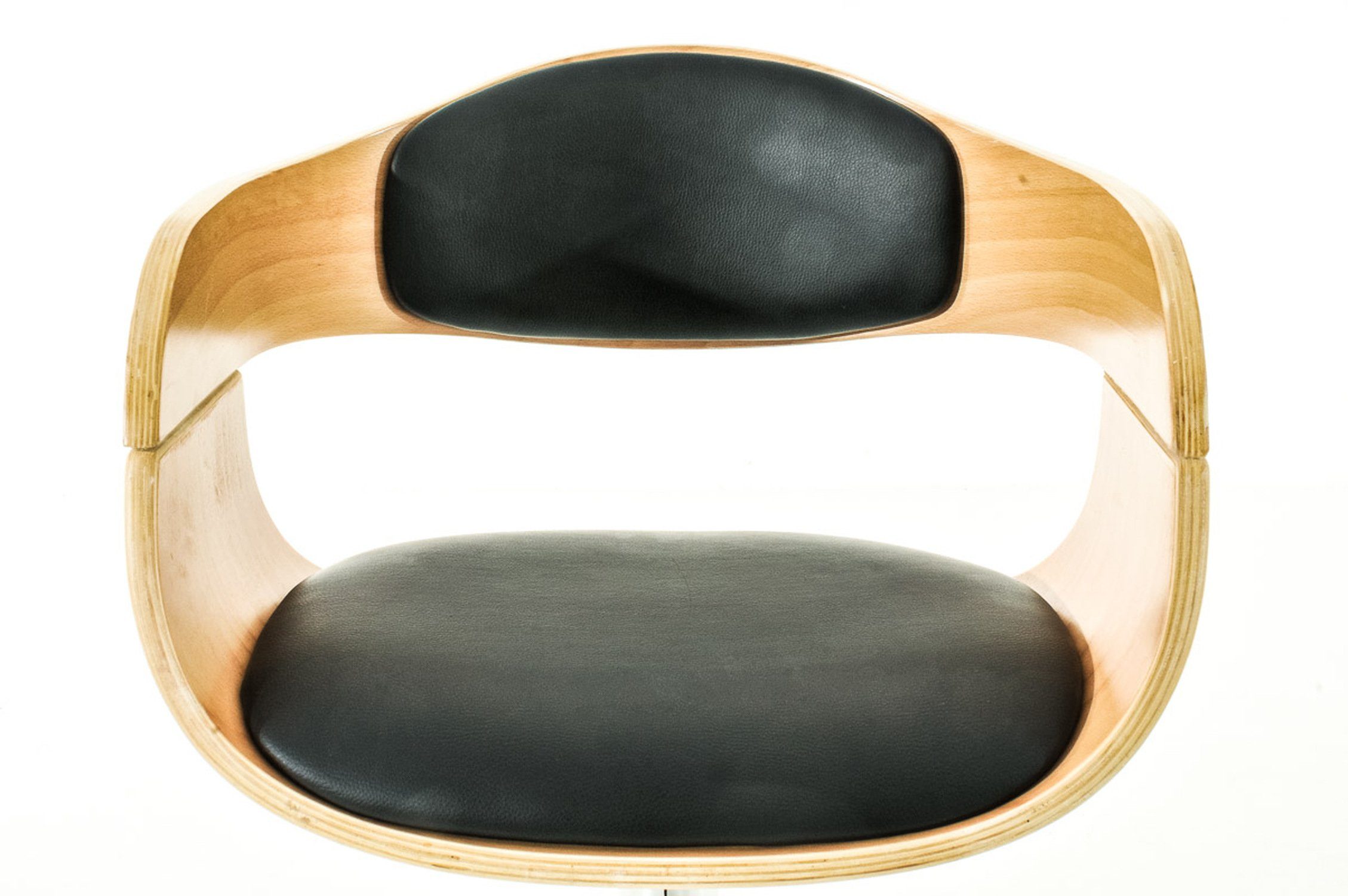 TPFLiving Barhocker höhenverstellbar (Barstuhl mit Rückenlehne - Hocker für Küche), 360° drehbar - Metall mit Chromoptik - Sitz: Kunstleder Natura/Schwarz