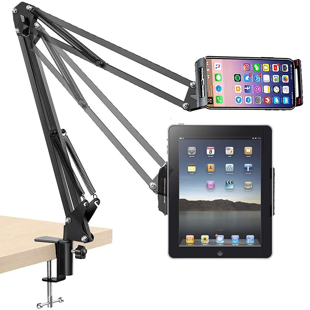 Mmgoqqt Tablet-Ständer für Bett Tablet Halterung Bett Tablet-Ständerhalter  360 Grad Drehbarer mit Stabilem Aluminiumarm für iPad, Tablets, Telefone  oder Andere Geräte Tablet-Ständer