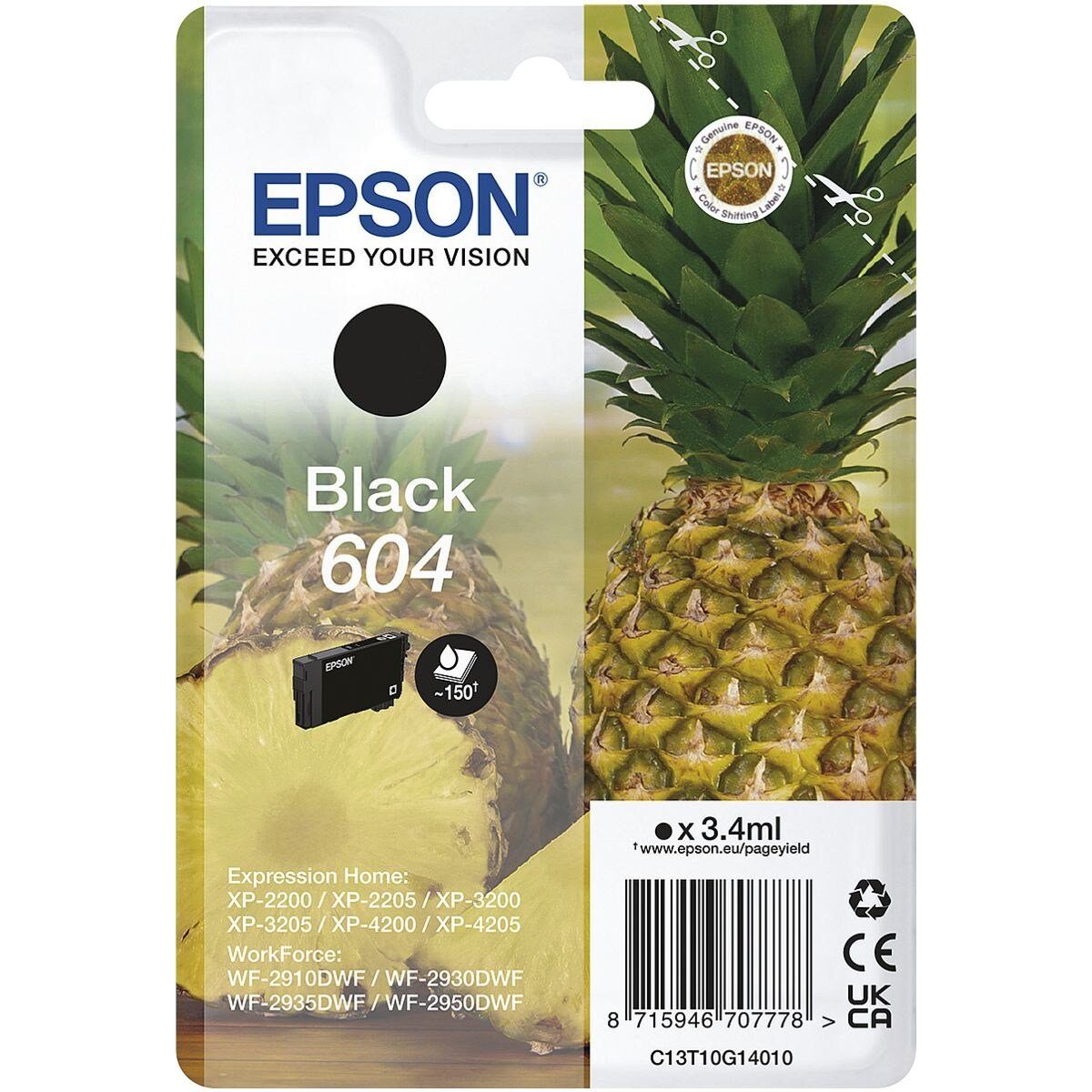 Epson 604 Tintenpatrone (1-tlg., Original Druckerpatrone, schwarz)