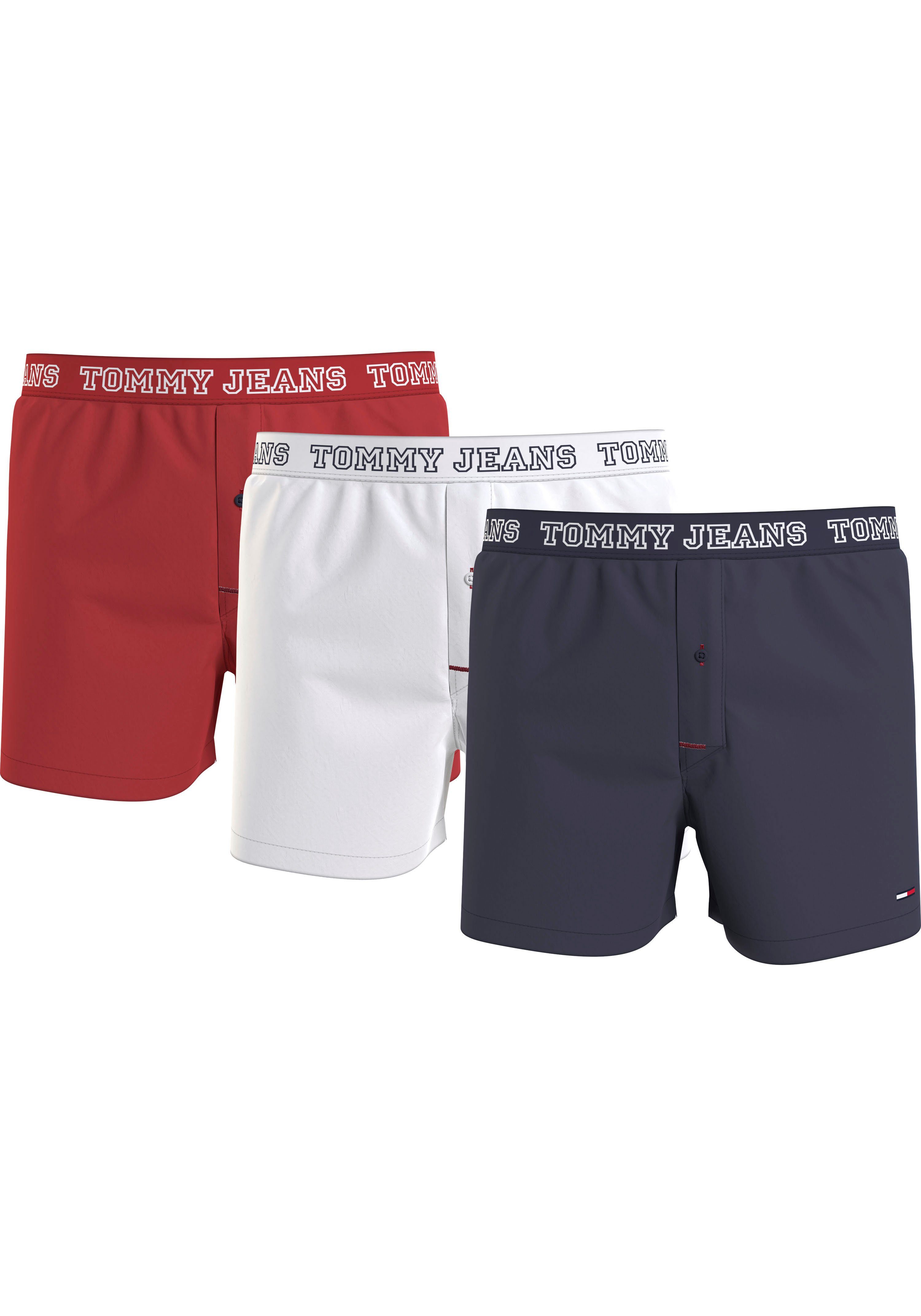 Tommy Hilfiger Underwear Boxer 3P WOVEN BOXER (Packung, 3-St., 3er-Pack)  mit Tommy Jeans Logo-Elastikbund