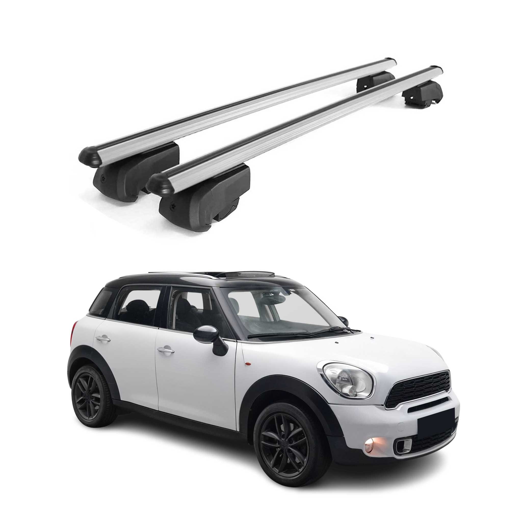 OMAC Dachträger Gepäckträger für Mini Countryman R60 SUV 2010-2016 ABE Alu Grau (2-St), Wasserbeständig,Abnehmbar,Multifunktional,Leichtgewichtig