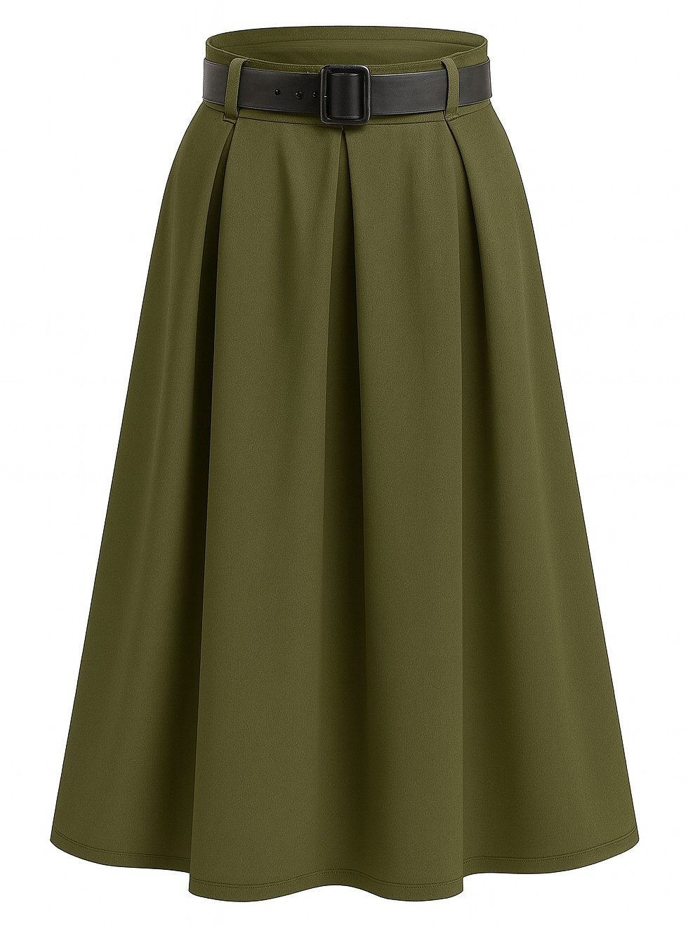 Mississhop A-Linien-Rock A-Linien-Rock Eleganter Faltenrock mit Gürtel – mittellang Gr. 38-40
