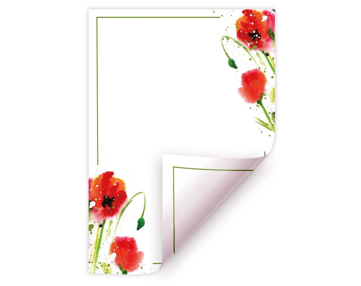 JUNAPACK Канцтовари A4 Firmenpost Briefbögen lose Druckerpapier Blumen Ostern Briefpost, Edles DIN A4 Канцтовари – Beidseitig bedruckt & vielseitig nutzbar