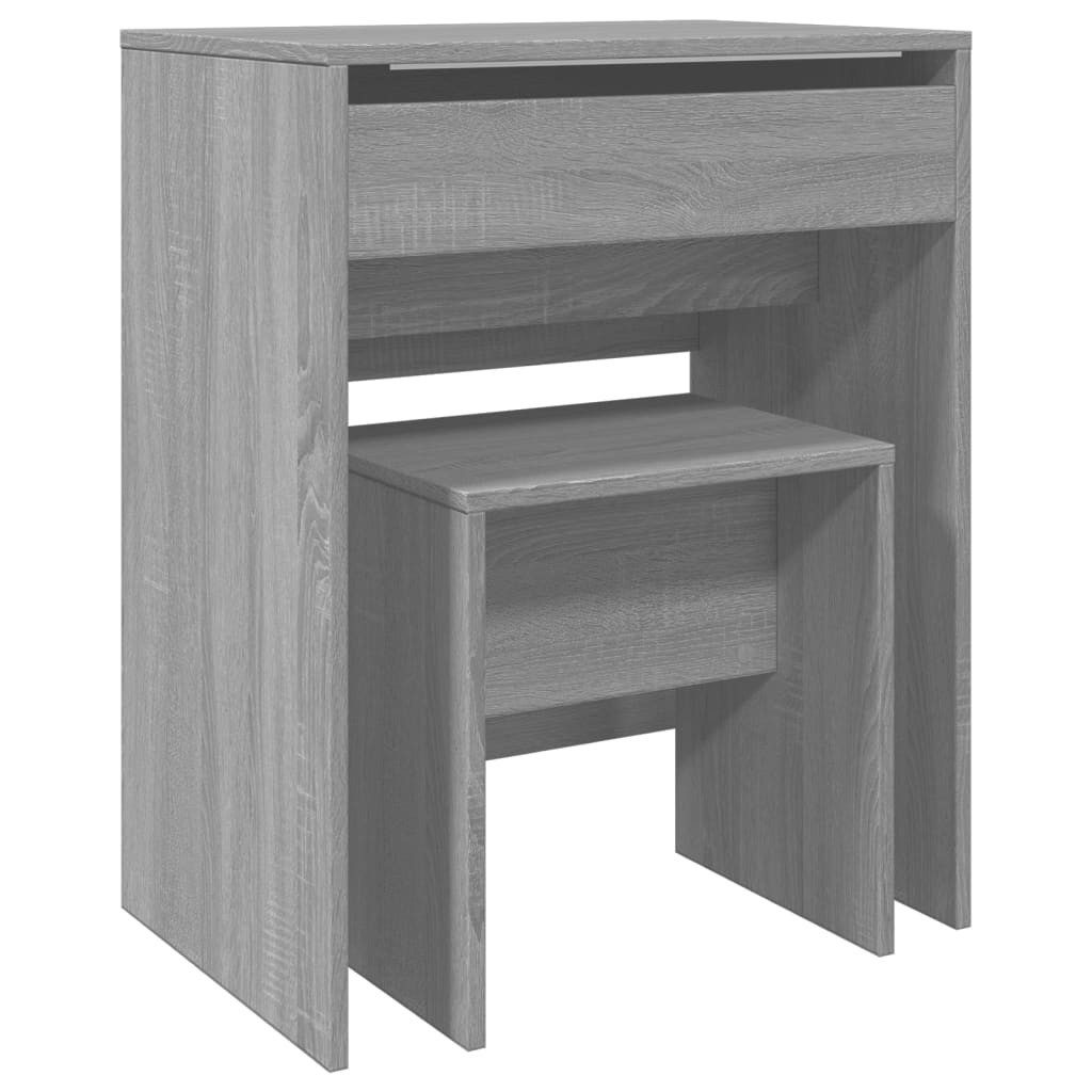 Schminktisch Schminktisch mit Hocker Grau Sonoma 60x40x113,5 cm