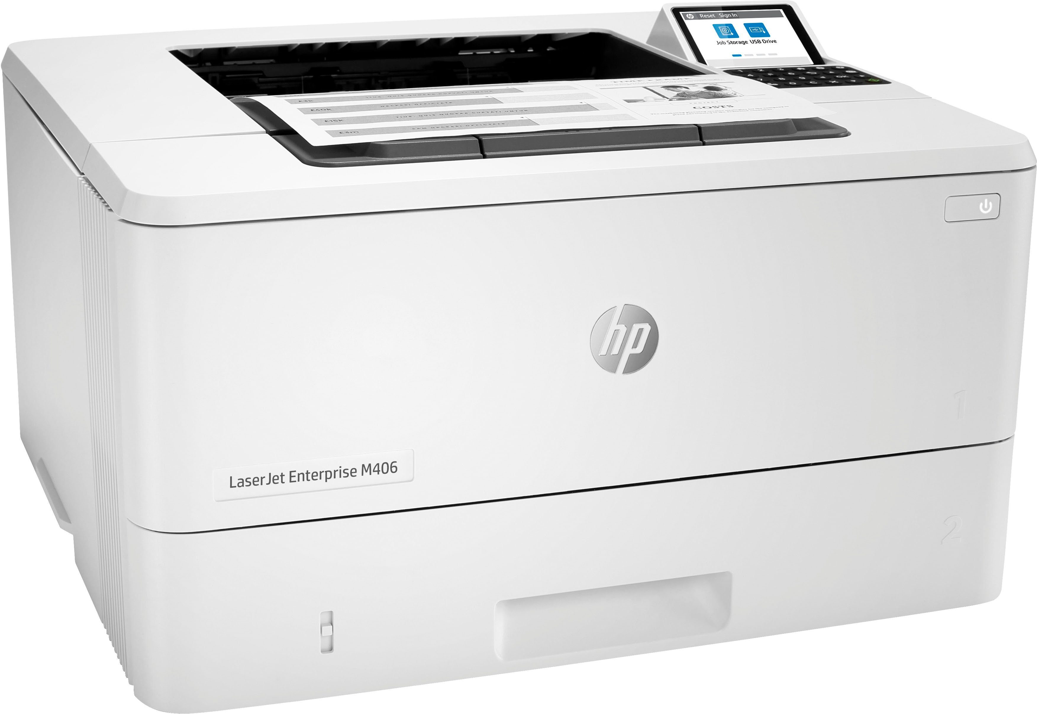 HP Drucker LaserJet Enterprise M406dn SchwarzWeiß Laserdrucker, (LAN HP+ Instant
