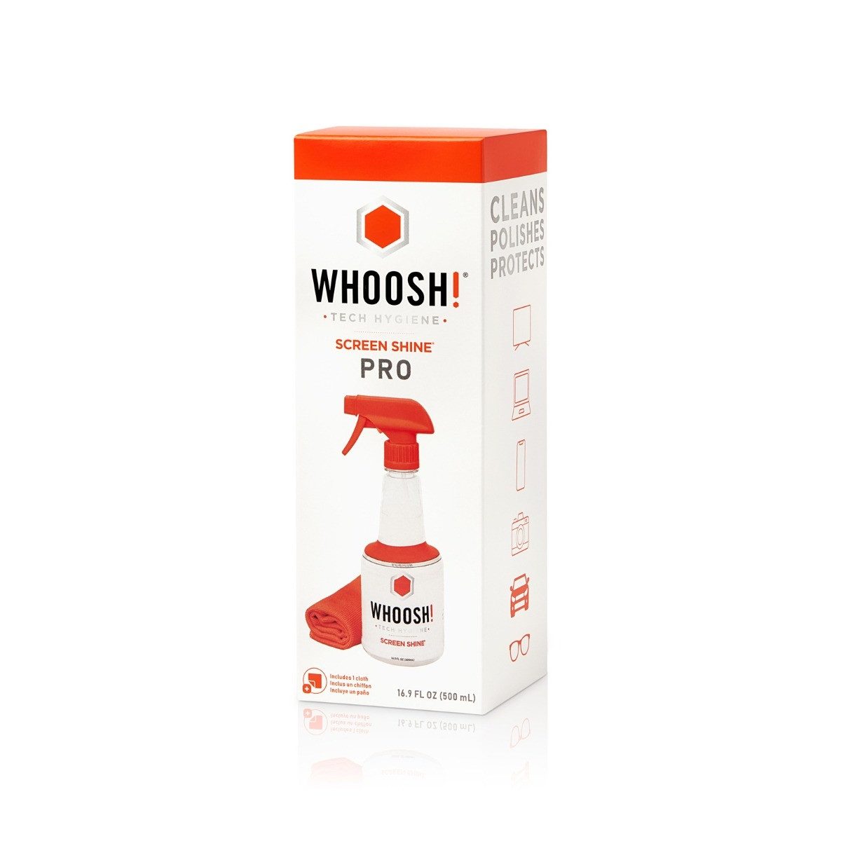 WHOOSH! Screen Shine Reinigungsspray (Packung, [- 500 ml, reinigt und schützt)